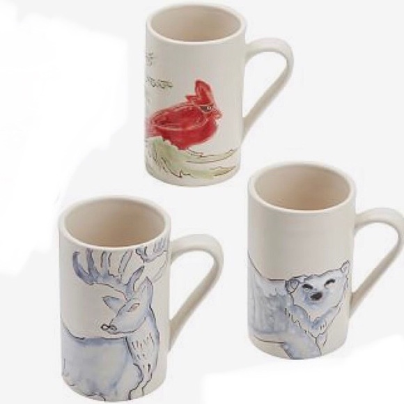 Pottery Barn Other - Pottery Barn Arctic Forest Set of 3 Mugs